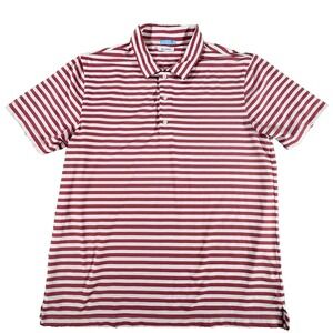 J. McLaughlin‎ Lg Polo Shirt Red White Striped Collared Lightweight Golf Casual